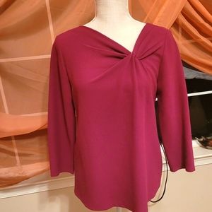 Lafayette 148 New York twist neck top size 6 100% wool